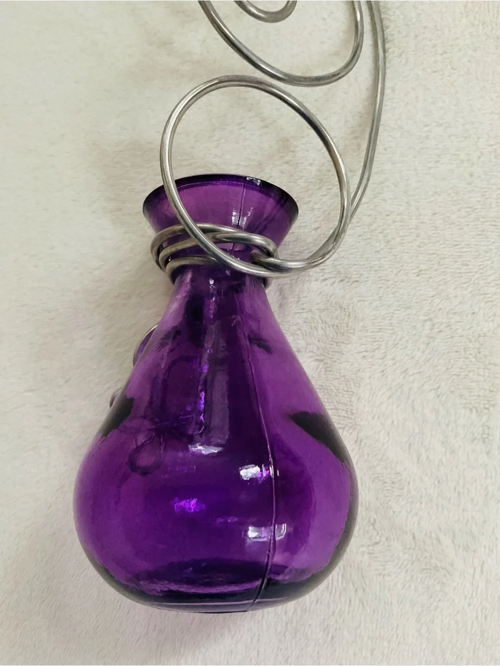 Purple Celtic Knot Hanging Glass Bud Vase Wall Decor